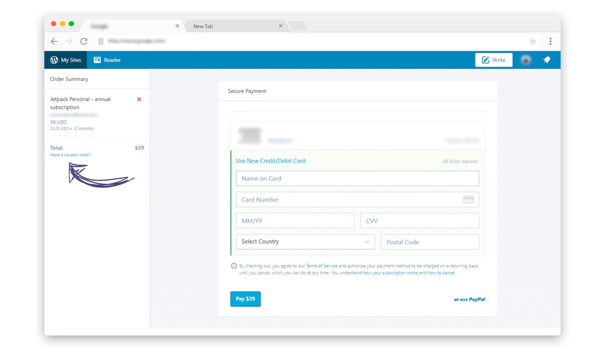 How to apply Jetpack discount coupon codes How to apply Jetpack discount coupon codes