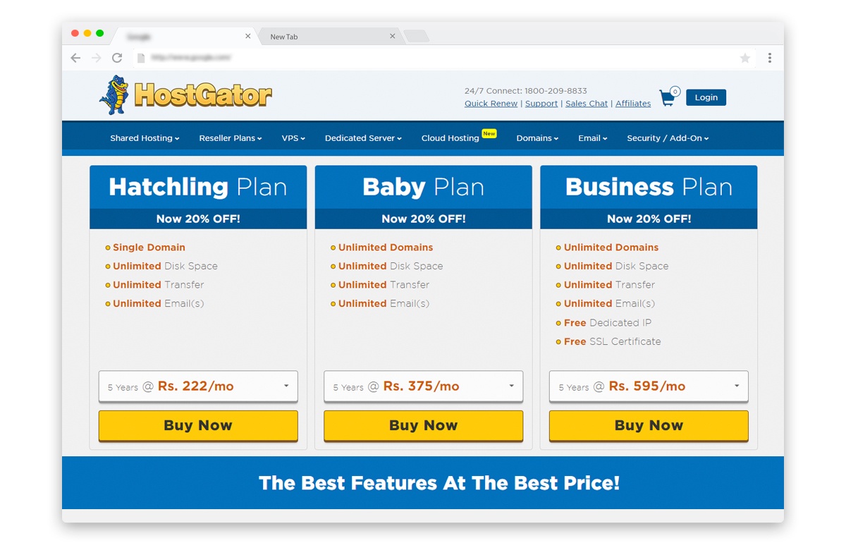 Hostgator India web hosting plans discount coupons Hostgator India web hosting plans discount coupons